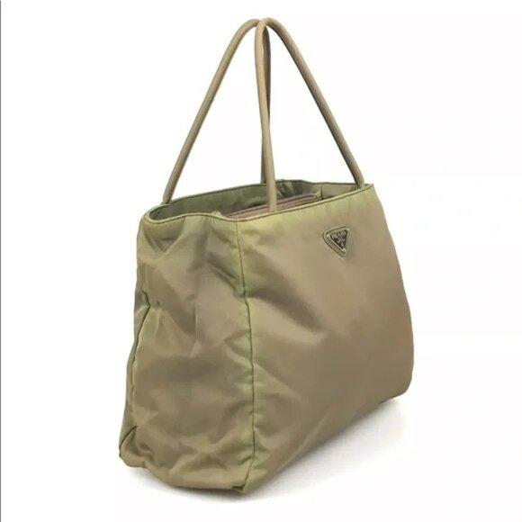 Prada Bag Khaki Green Nylon Tessuto City Handbag - Picture 15 of 16